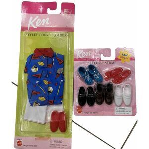 Mattel Ken Doll Golf Football Outfit And New Little Extras Shoes